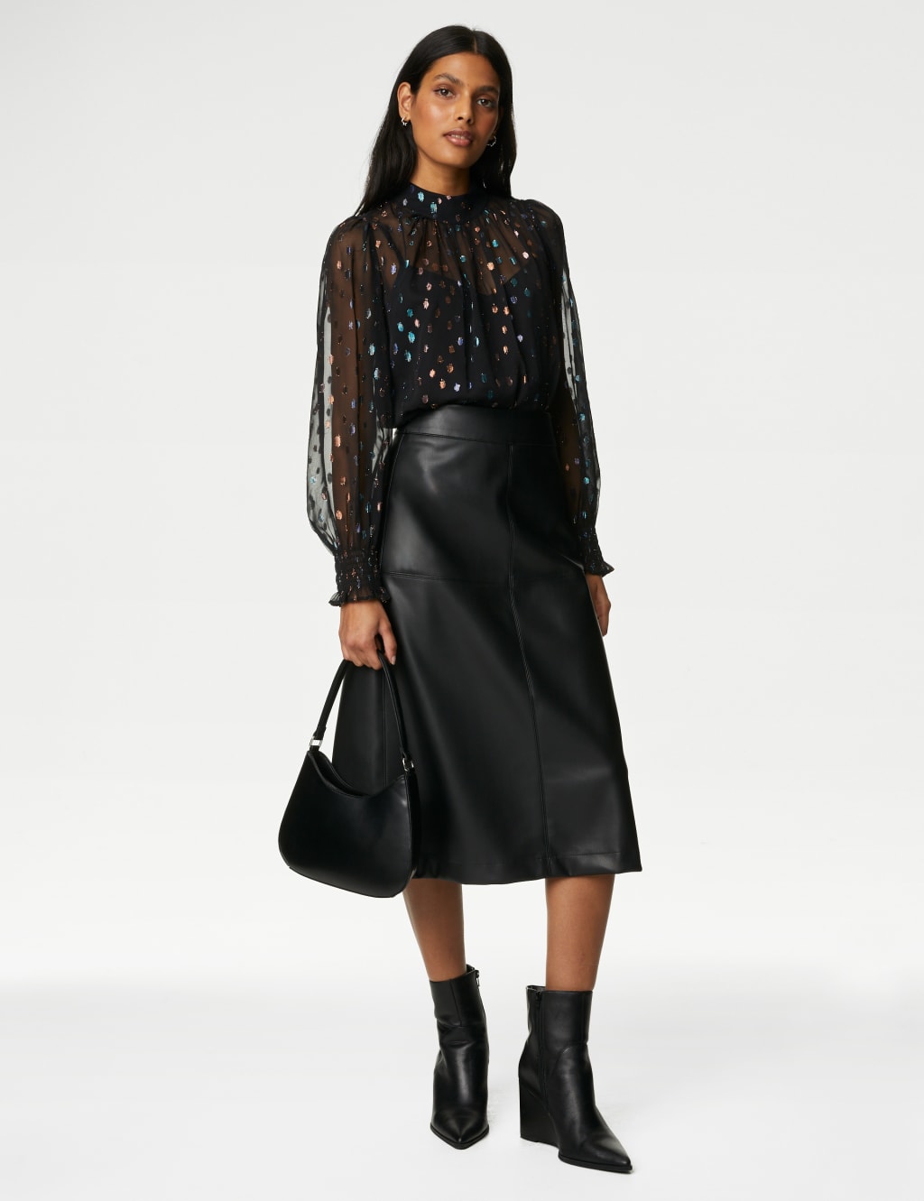 Jacquard High Neck Blouse image 1