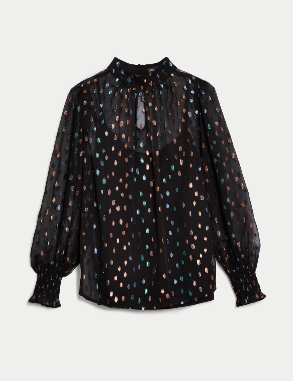 Jacquard High Neck Blouse image 2
