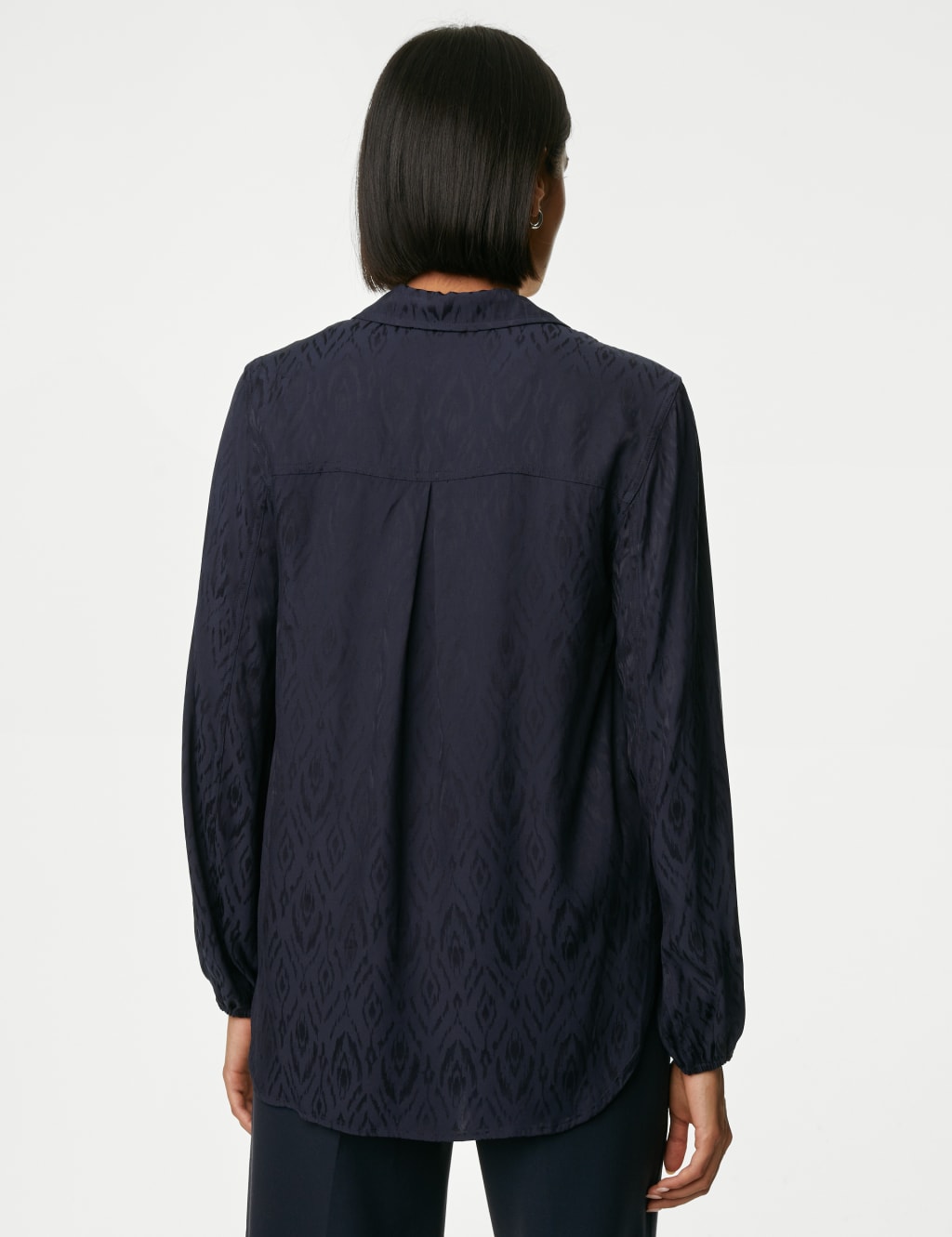Jacquard Collared Relaxed Shirt image 5