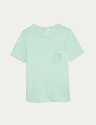 

Womens M&S Collection Pure Cotton T-Shirt - Light Green, Light Green