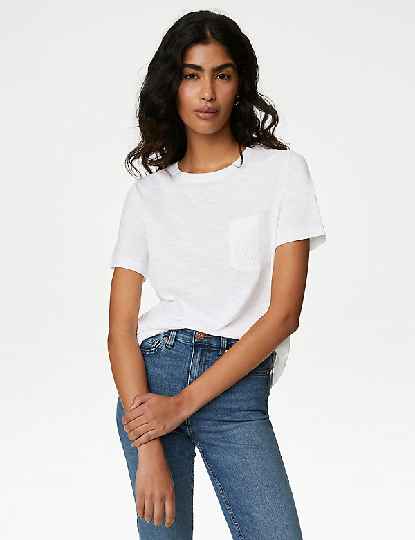 Embroidered Pure Cotton T-Shirt - BN