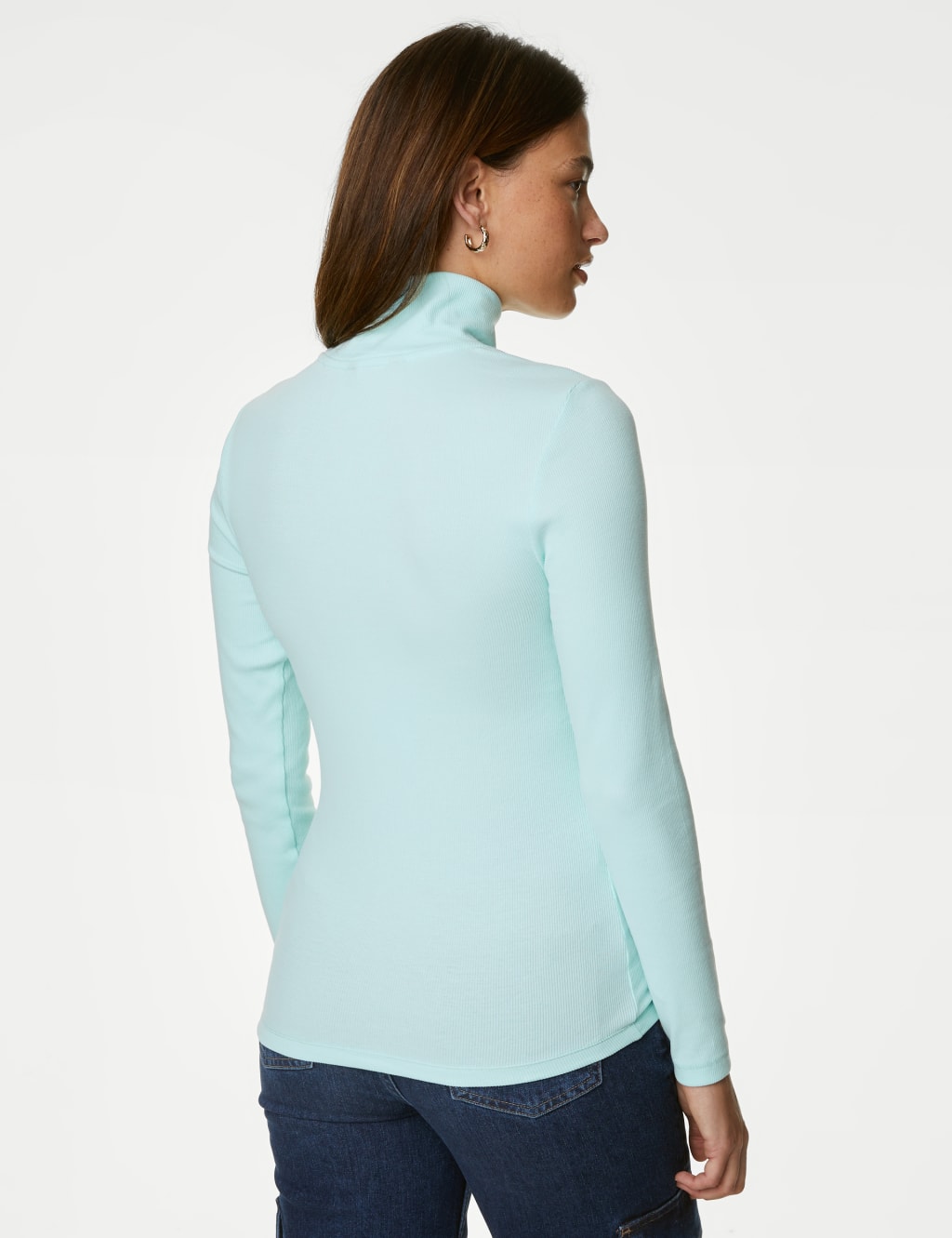 Cotton Rich Ribbed Half Zip Top image 5