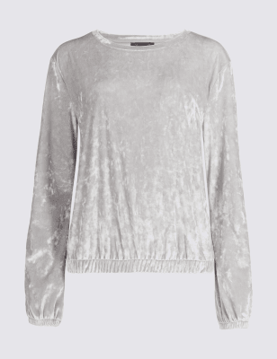 Crushed discount velvet sweatshirt