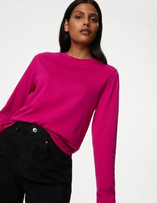 

Womens M&S Collection Pure Cotton Everyday Fit Top - Cerise, Cerise