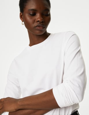 

Womens M&S Collection Pure Cotton Everyday Fit Top - Soft White, Soft White