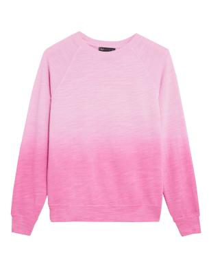

Womens M&S Collection Pure Cotton Tie Dye Crew Neck Sweatshirt - Pink Mix, Pink Mix
