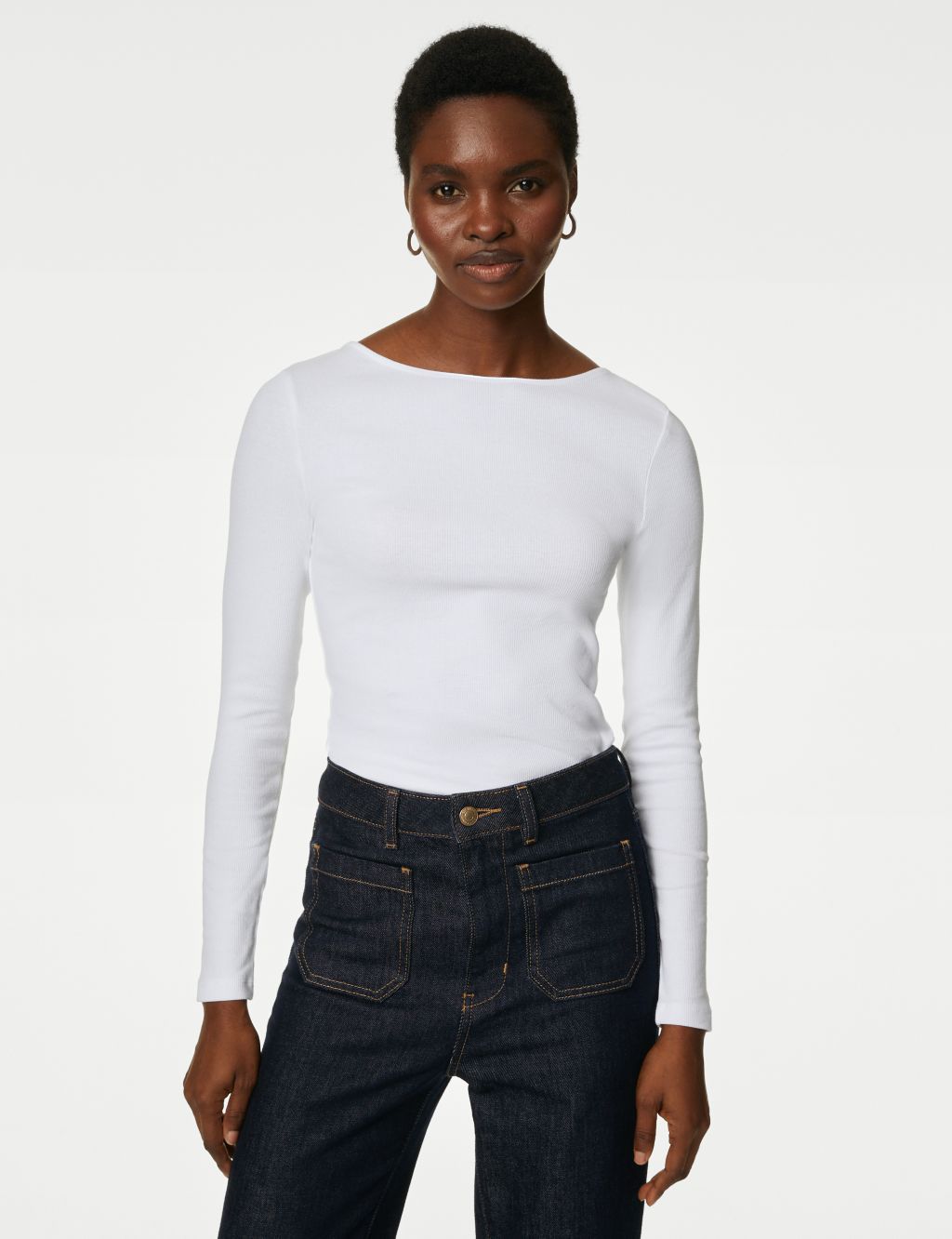 Cotton Rich Ribbed Slim Fit Top image 4