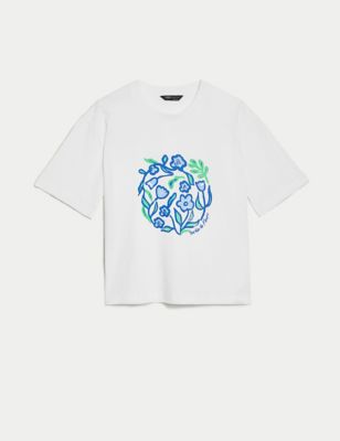 Pure Cotton Embellished T-Shirt