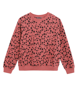 

Womens M&S Collection Cotton Rich Printed Sweatshirt - Berry, Berry