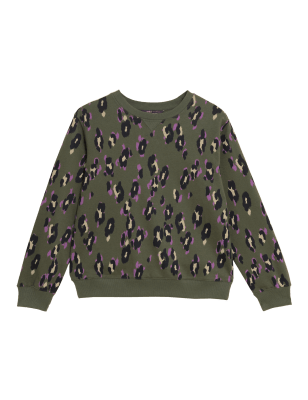 

M&S Collection Sudadera de algodón con estampadoWomens - Hunter Green, Hunter Green