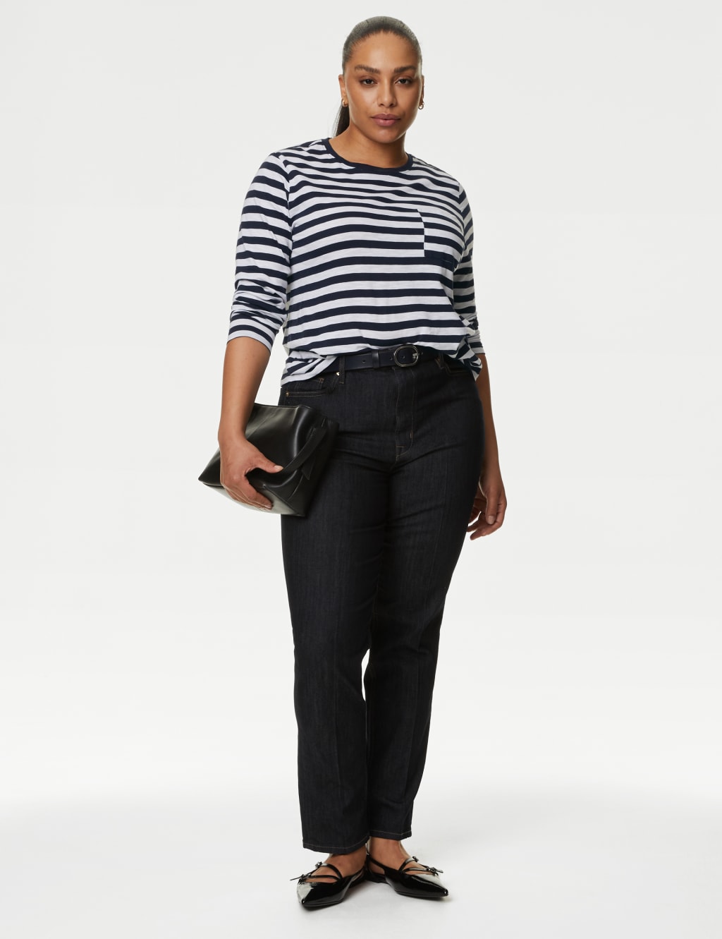 Pure Cotton Striped Pocket T-Shirt image 2