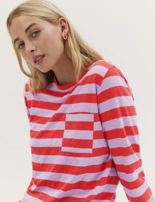 striped pocket tee womens