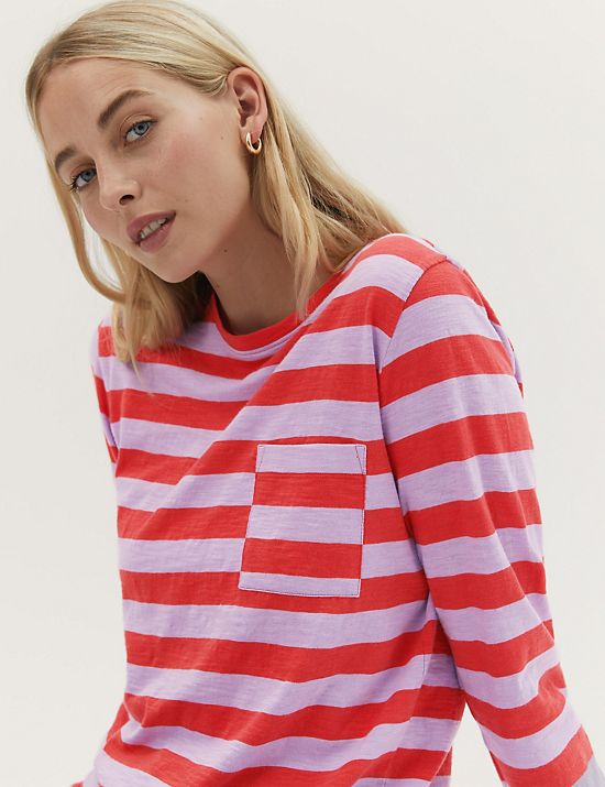 Marks and Spencer Ladies NAT Mix Striped 3/4 Sleeve M&S TOP 8-24 