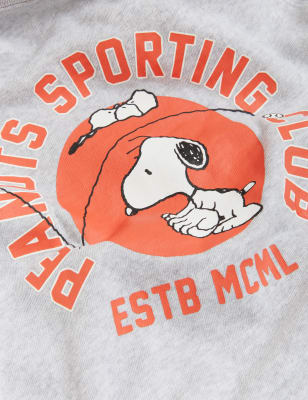 

Womens M&S Collection Sweatshirt aus reiner Baumwolle mit Rundhalsausschnitt und Snoopy™-Motiv - Grey Marl, Grey Marl