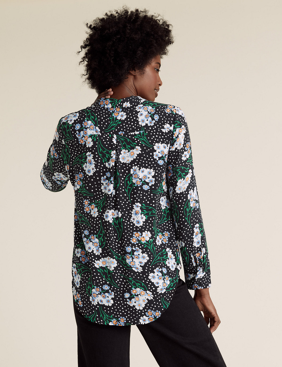 Floral Collared Long Sleeve Shirt
