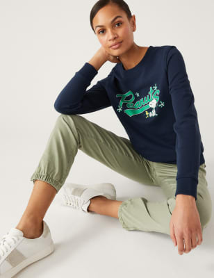 

Womens M&S Collection Cotton Rich Snoopy™ Sweatshirt - Navy Mix, Navy Mix