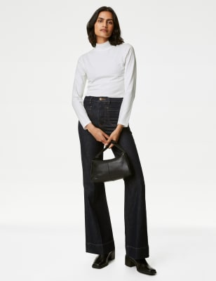 

Womens M&S Collection Cotton Rich Slim Fit Top - Soft White, Soft White