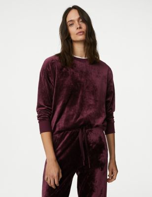 

Womens M&S Collection Velour Sweatshirt - Dark Burgundy, Dark Burgundy
