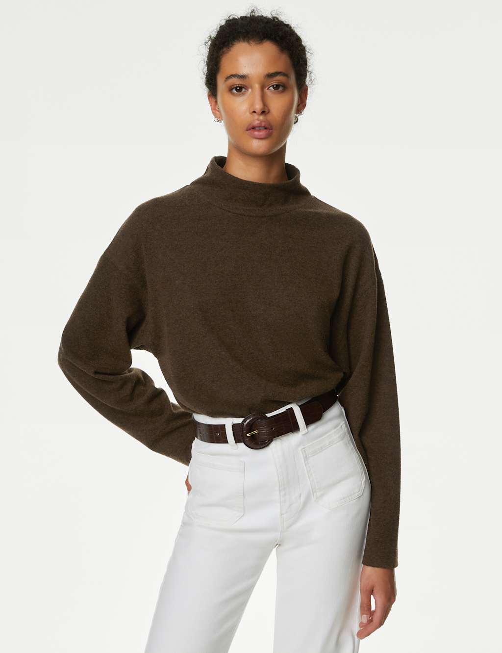 Funnel Neck Cosy Long Sleeve Top image 3