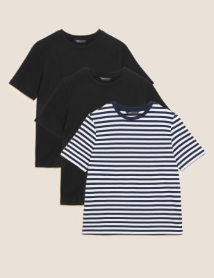 Lot de 3 t shirts 100 coton coupe id ale pour le quotidien M S FR