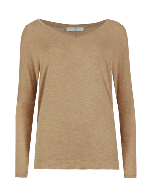 Luxury V-Neck Boxy Top | M&S Collection | M&S