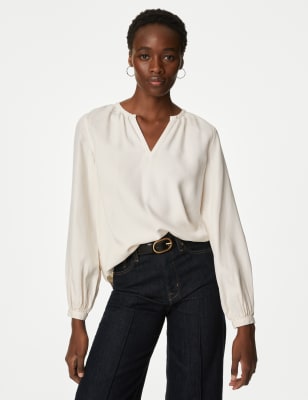 Pure Lyocell™ V-Neck Blouse