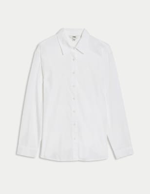 

Womens M&S Collection Hemd aus reiner Baumwolle mit Lochspitze - Soft White, Soft White