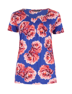 Pleated Floral Top | M&S Collection | M&S