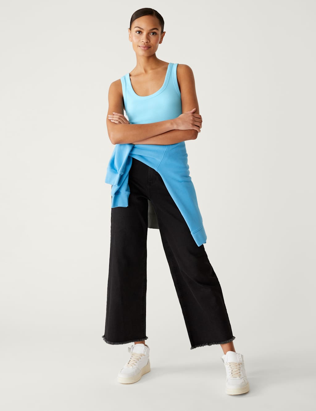 Cotton Rich Ribbed Slim Fit Vest Top image 2