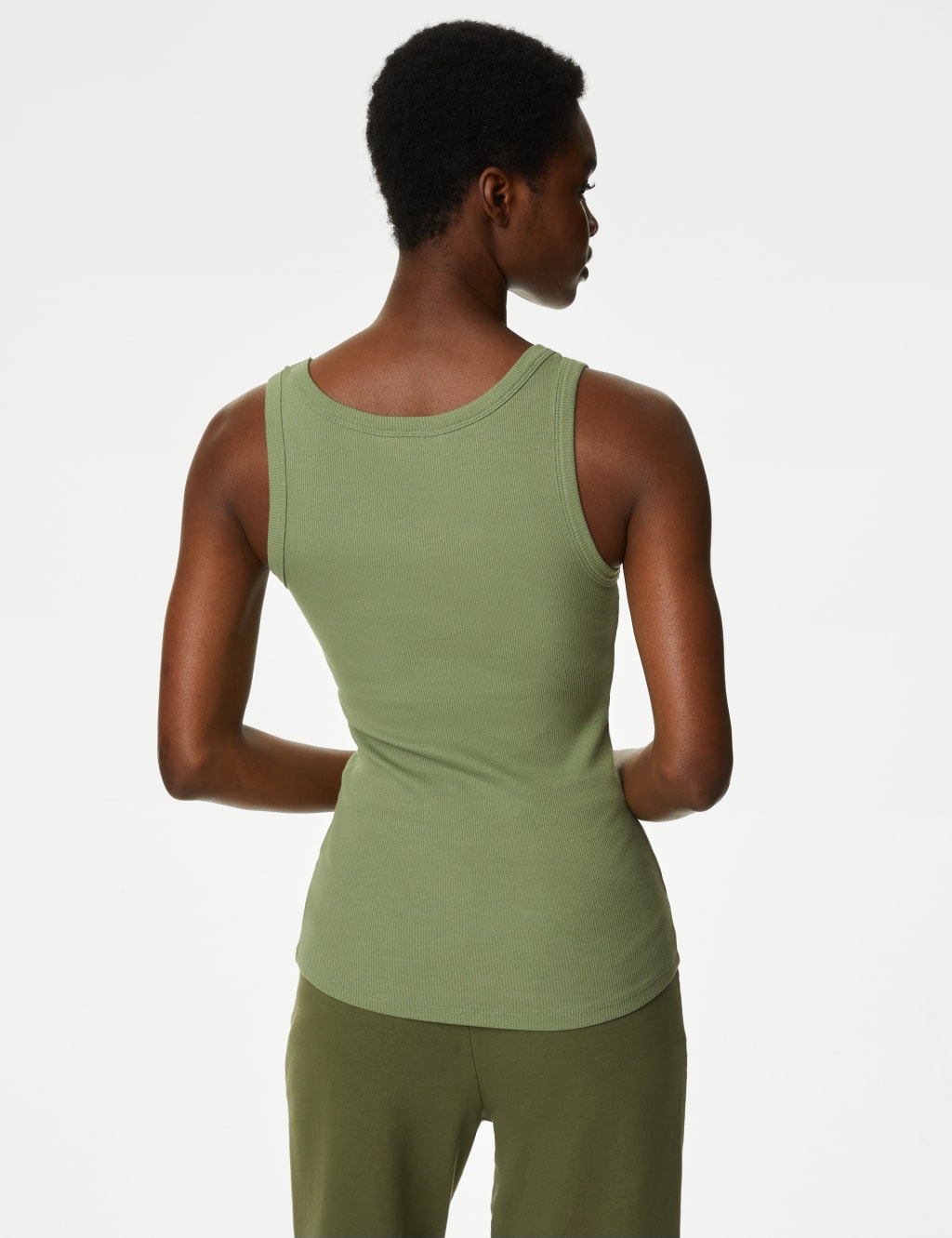 Cotton Rich Ribbed Slim Fit Vest Top image 4