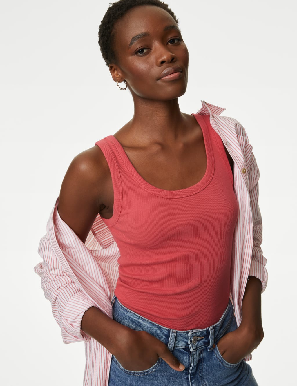 Red strappy vest top cheap