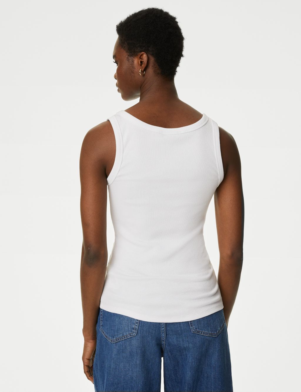 Cotton Rich Ribbed Slim Fit Vest Top image 5