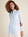 Pure Cotton Striped Longline Shirt