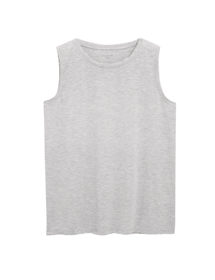 

M&S Collection Top de tirantes sin mangas informal con escote cerradoWomens - Grey Marl, Grey Marl