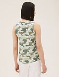 Camouflage Crew Neck Relaxed Tank Top