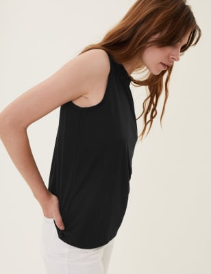 Crew Neck Relaxed Sleeveless Tank Top