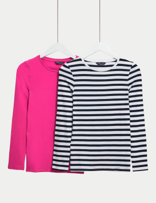 

M&S Collection Pack de 2 tops de algodónWomens - Pink Mix, Pink Mix