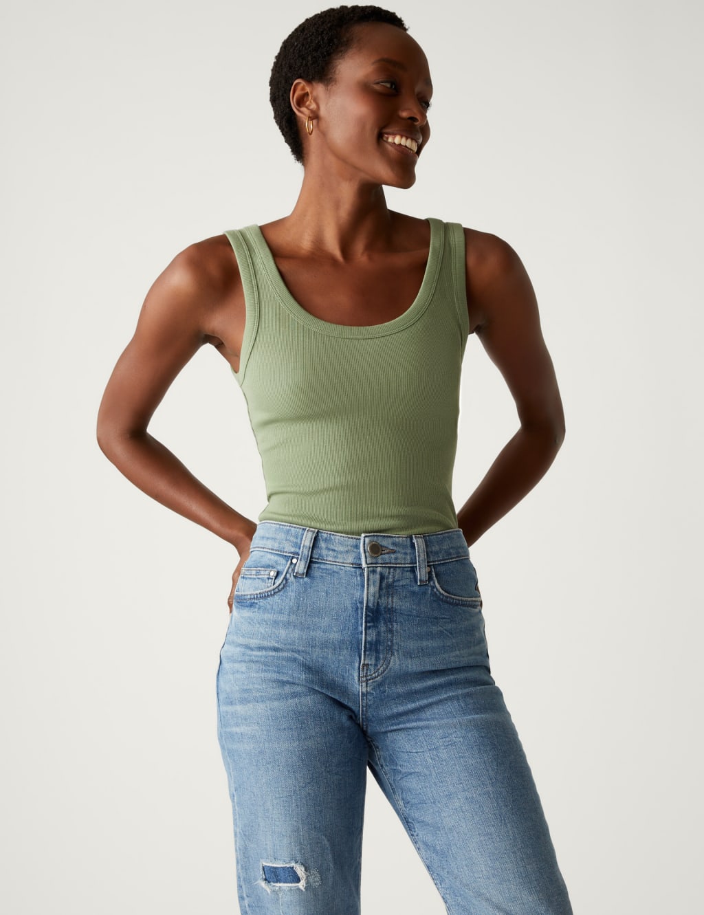 5pk Cotton Rich Ribbed Vests image 4