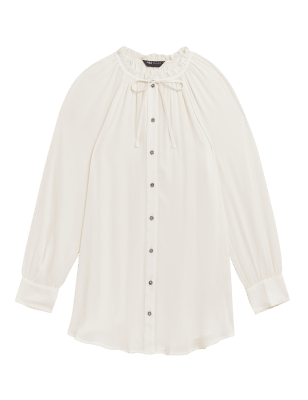 

Womens M&S Collection Modal Blend Longline Long Sleeve Blouse - Light Cream, Light Cream