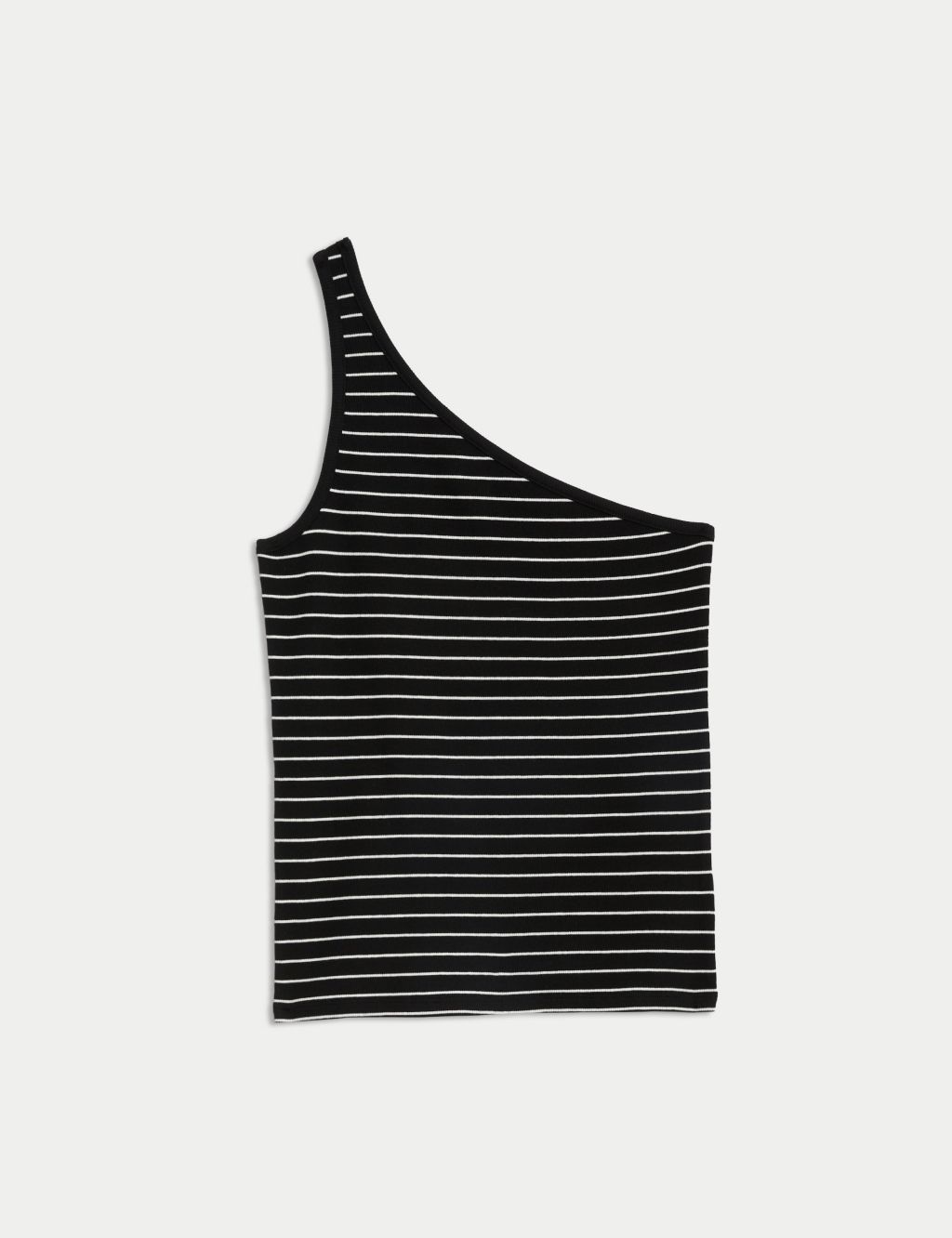 Cotton Rich Striped Asymmetric Neck Vest