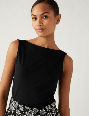 

Womens M&S Collection Ärmelloses Trägeroberteil mit hohem Baumwollanteil - Black, Black
