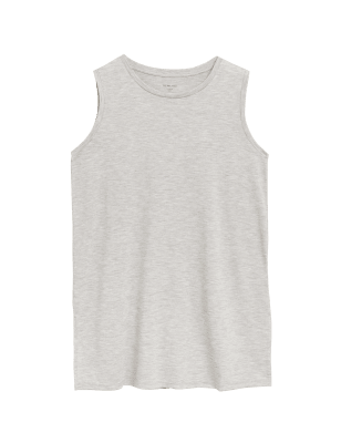 

M&S Collection Top con escote cerrado informal de corte largoWomens - Grey Marl, Grey Marl