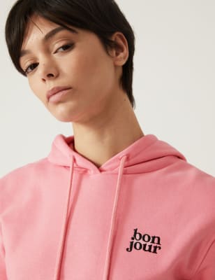 

Womens M&S Collection Cotton Rich Slogan Hoodie - Petal Pink, Petal Pink