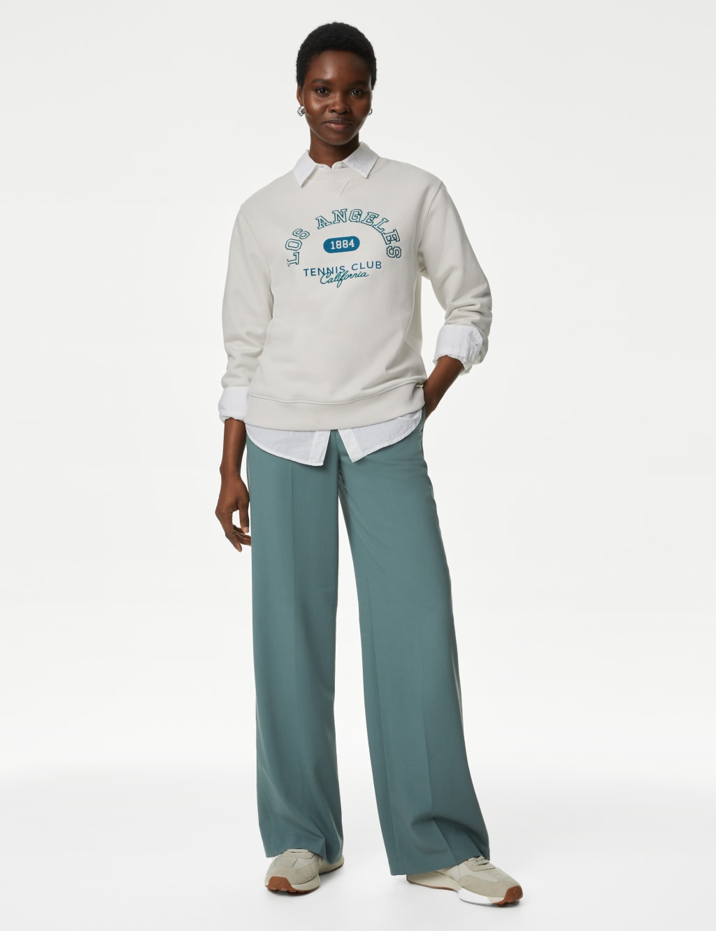 Cotton Rich Slogan Sweatshirt image 3