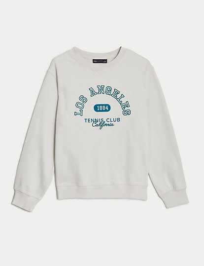 Cotton Rich Slogan Sweatshirt