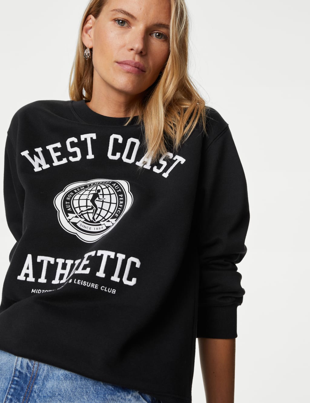 Cotton Rich Slogan Sweatshirt image 5