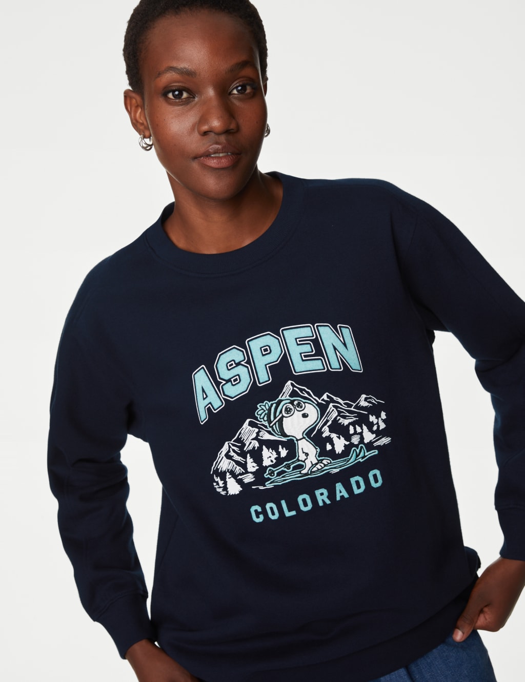 Cotton Rich Snoopy™ Slogan Sweatshirt image 3