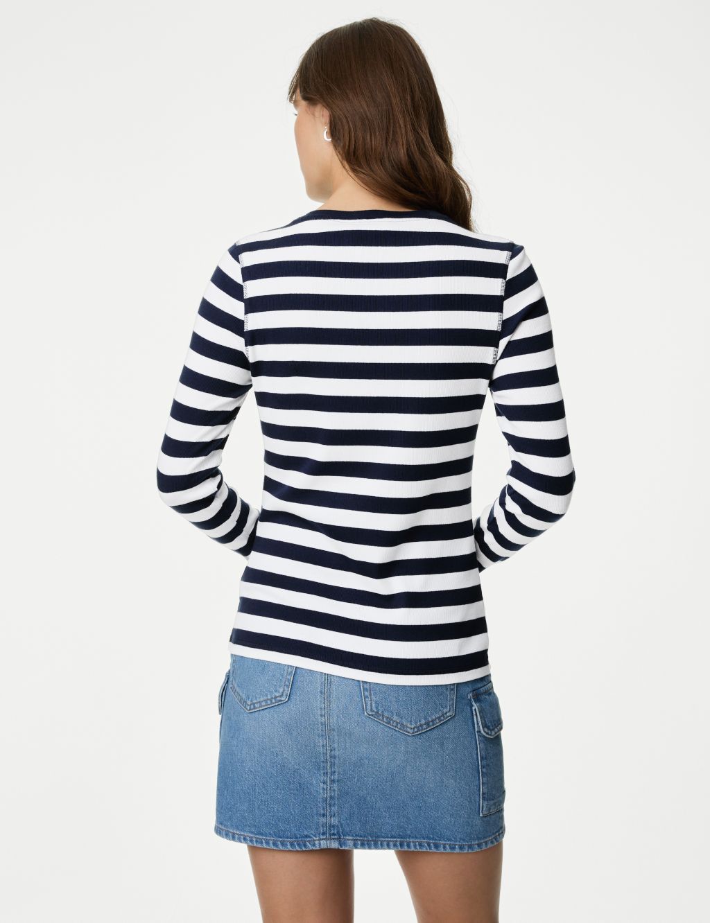 Cotton Rich Striped Ribbed Top image 5