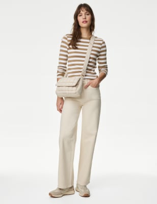 

M&S Collection Top de algodón de rayas acanaladoWomens - Brown Mix, Brown Mix