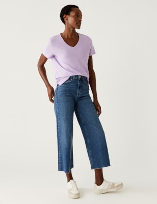 

Womens M&S Collection Pure Cotton Everyday Fit T-Shirt - Lilac, Lilac